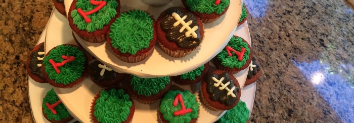 Football cupcakes and smash cake
