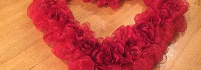 Roses and Mesh Valentine’s Wreath