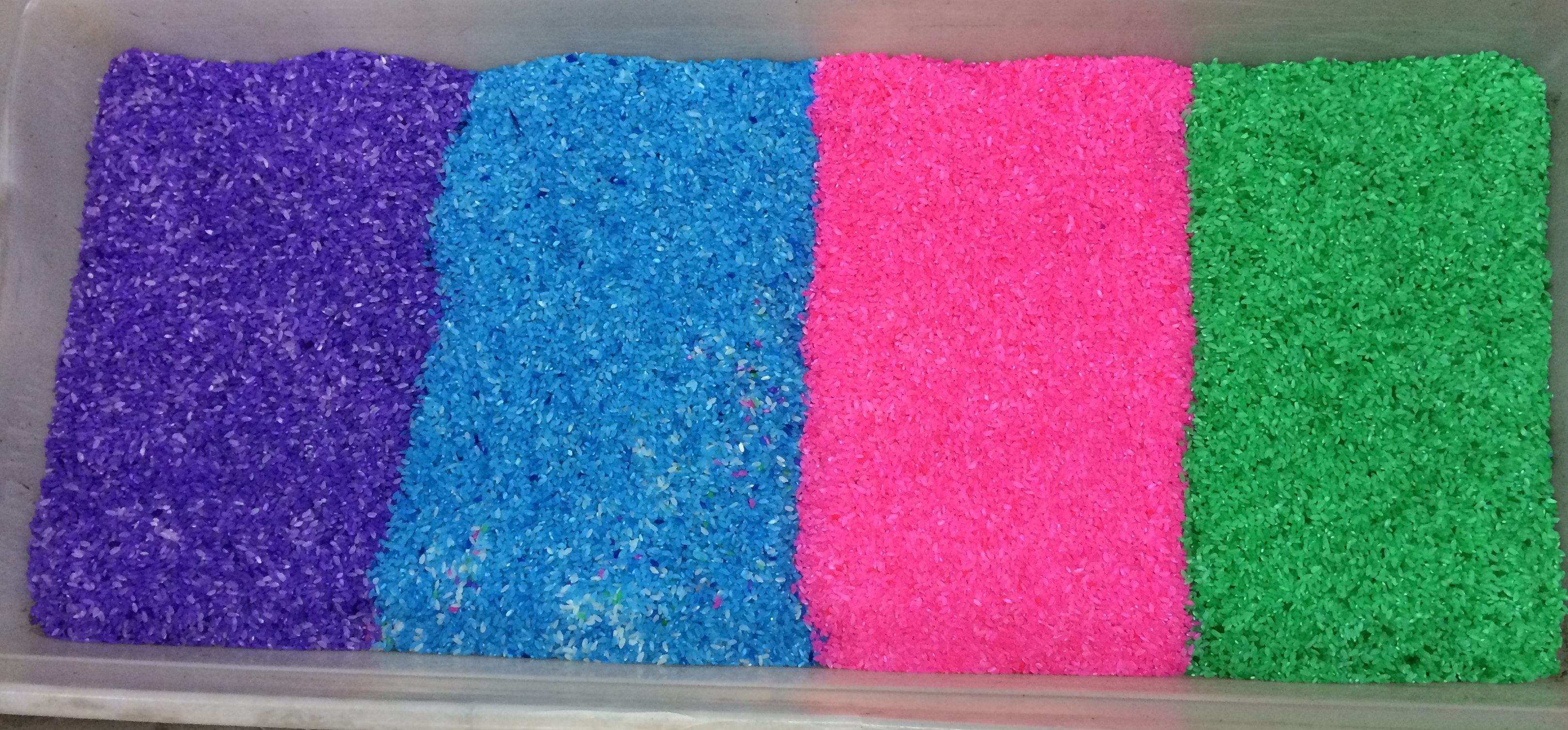 Dyed Rice for Sensory Play, Art, and More